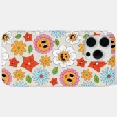 Retro Cartoon Flowers Whimsical Happy Fun Case-Mate iPhone Case (Achterkant (horizontaal))