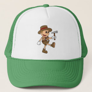 Retro Cartoon Geoloog Print Trucker Pet