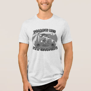 Retro Cartoon Geoloog Tri-Blend Shirt
