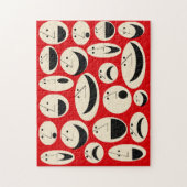 Retro Cartoon Gezichten Patroon Puzzel Legpuzzel (Verticaal)