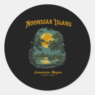 Retro Cartoon Halloween Zombie Island Ronde Sticker