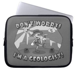 Retro Cartoon- Maak je geen zorgen! Ik ben een geo Laptop Sleeve