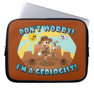 Retro Cartoon- Maak je geen zorgen! Ik ben een geo Laptop Sleeve