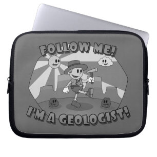 Retro Cartoon - Volg mij! Ik ben een geoloog! Laptop Sleeve