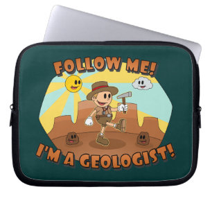 Retro Cartoon - Volg mij! Ik ben een geoloog! Laptop Sleeve