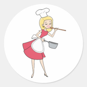 Retro Cartoon Woman Sticker