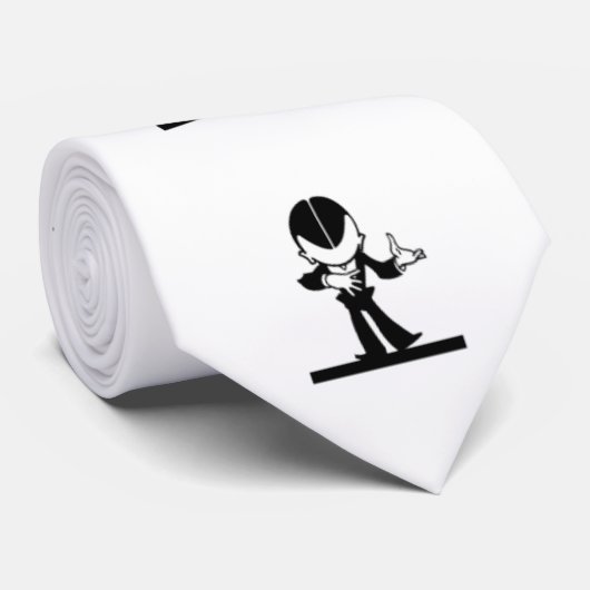  retro cartoon zwarte en witte strips stropdas (Opgerold)