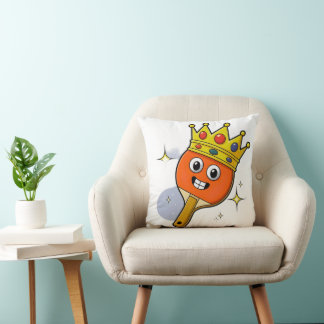 Retro Cartoontafel Tennis Paddle Worp Kussen