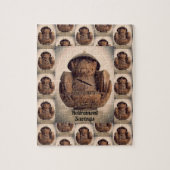 Retro Carved Coconut Monkey Bank Legpuzzel (Verticaal)