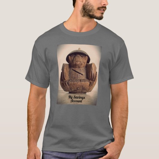Retro Carved Coconut Monkey Bank  T-shirt (Voorkant)