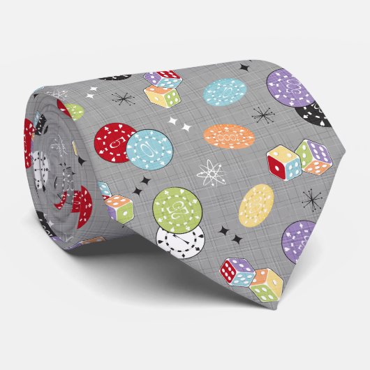 Retro Casino Dice Stropdas (Opgerold)