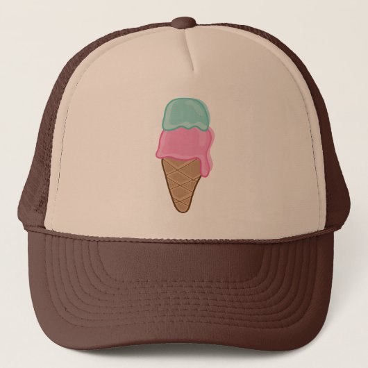 Rétro casquette de glace de fraise et de menthe (Devant)