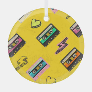 Retro Cassette: 80's Love Party Design Glas Ornament