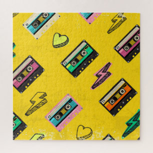 Retro Cassette: 80's Love Party Design Legpuzzel
