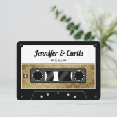 Retro Cassette Bande Mariage Faveur Carte de remer (Debout devant)
