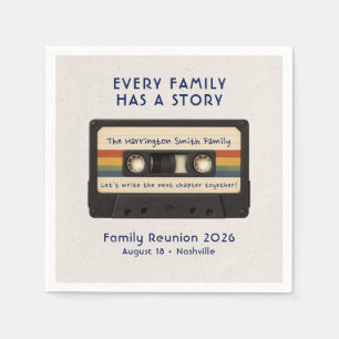 Retro Cassette Familie Reünie Naam Datum Servet