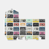 Retro  cassette Mix Tapes art patroonpatronen Bedankdoosjes (Uitgevouwen)