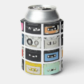 Retro  cassette Mix Tapes art patroonpatronen Blikjeskoeler (Blikje Achterkant)