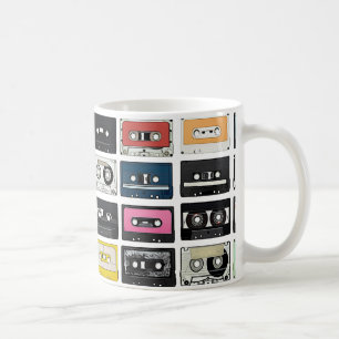 Retro  cassette Mix Tapes art patroonpatronen Koffiemok