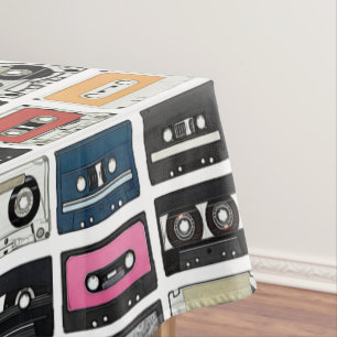 Retro cassette Mix Tapes art patroonpatronen Tafelkleed