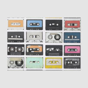 Retro cassette Mix Tapes art patroonpatronen Tissuepapier