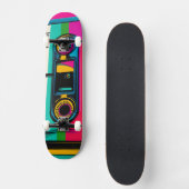 Retro Cassette pop stijl Skateboard (Voorkant)