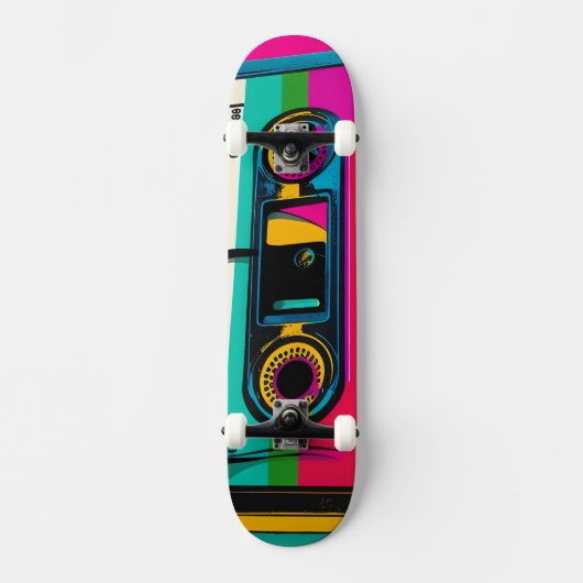 Retro Cassette pop stijl Skateboard (Voorkant)