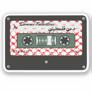 Retro Cassette Red Keffiyeh Palestine Kunstwerk Sticker