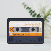 Retro Cassette tape 50e Verjaardag Feest Uitnodigi Kaart (Staand voorkant)