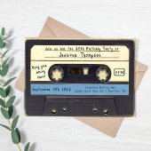 Retro Cassette Tape Birthday Party Invitation Kaart