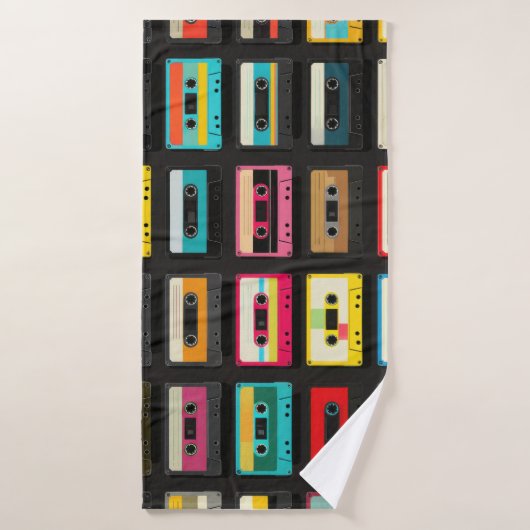 Retro Cassette Tape Pattern – Vintage Music (Serviette de bain)