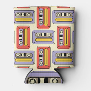 Retro cassette tapes: naadloos patroon. blikjeskoeler