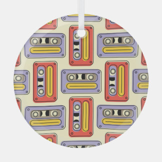 Retro cassette tapes: naadloos patroon. glas ornament