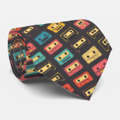 Retro Cassette Tapes Pop Culture Custom Necktie Stropdas (Opgerold)