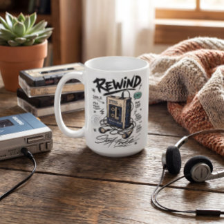 Retro Cassette Terugspoelen Mixtape Muziek Nostalg Koffiemok