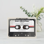 Retro Cassettebandje Beige Grey 90's verjaardagsfe Kaart (Staand voorkant)