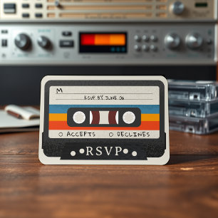Retro Cassettebandje bruiloft RSVP