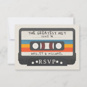 Retro Cassettebandje De Grootste Hit Bruiloft RSVP (Achterkant)