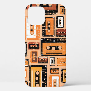Retro Cassettebandje Naadloos Patroon iPhone 12 Hoesje
