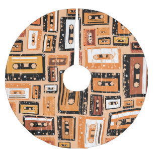 Retro Cassettebandje Naadloos Patroon Kerstboom Rok