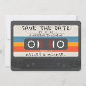 Retro Cassettebandje QR Code Bruiloft Save The Date (Voorkant)