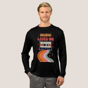 Retro Cassettebandje Shirt – Muziek leeft op Vinta