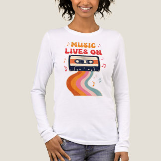 Retro Cassettebandje Shirt – Muziek leeft op Vinta