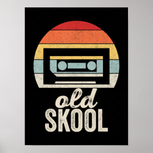 Retro Cassettebandje Shirt Oude School  Muziek Poster