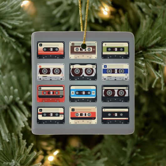 Retro Cassettebandjes 80s Keramisch Ornament (Boom)