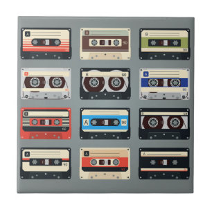 Retro Cassettebandjes 80s Tegeltje