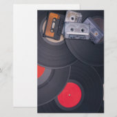 Retro-Cassettebandjes en vinylrecords van 80 Briefpapier (Voorkant / Achterkant)