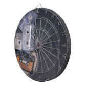 Retro-Cassettebandjes en vinylrecords van 80 Dartbord (Voorkant Rechts)