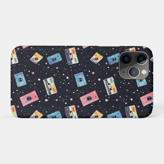 Retro Cassettebandjes in de kosmische ruimte Case-Mate iPhone Case (Achterkant (horizontaal))