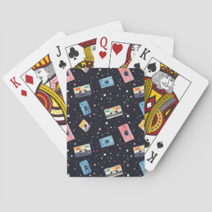 Retro Cassettebandjes in de kosmische ruimte Pokerkaarten
